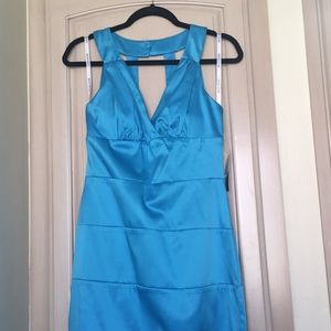 Bisou Bisou Blue Cage Back Dress size 6